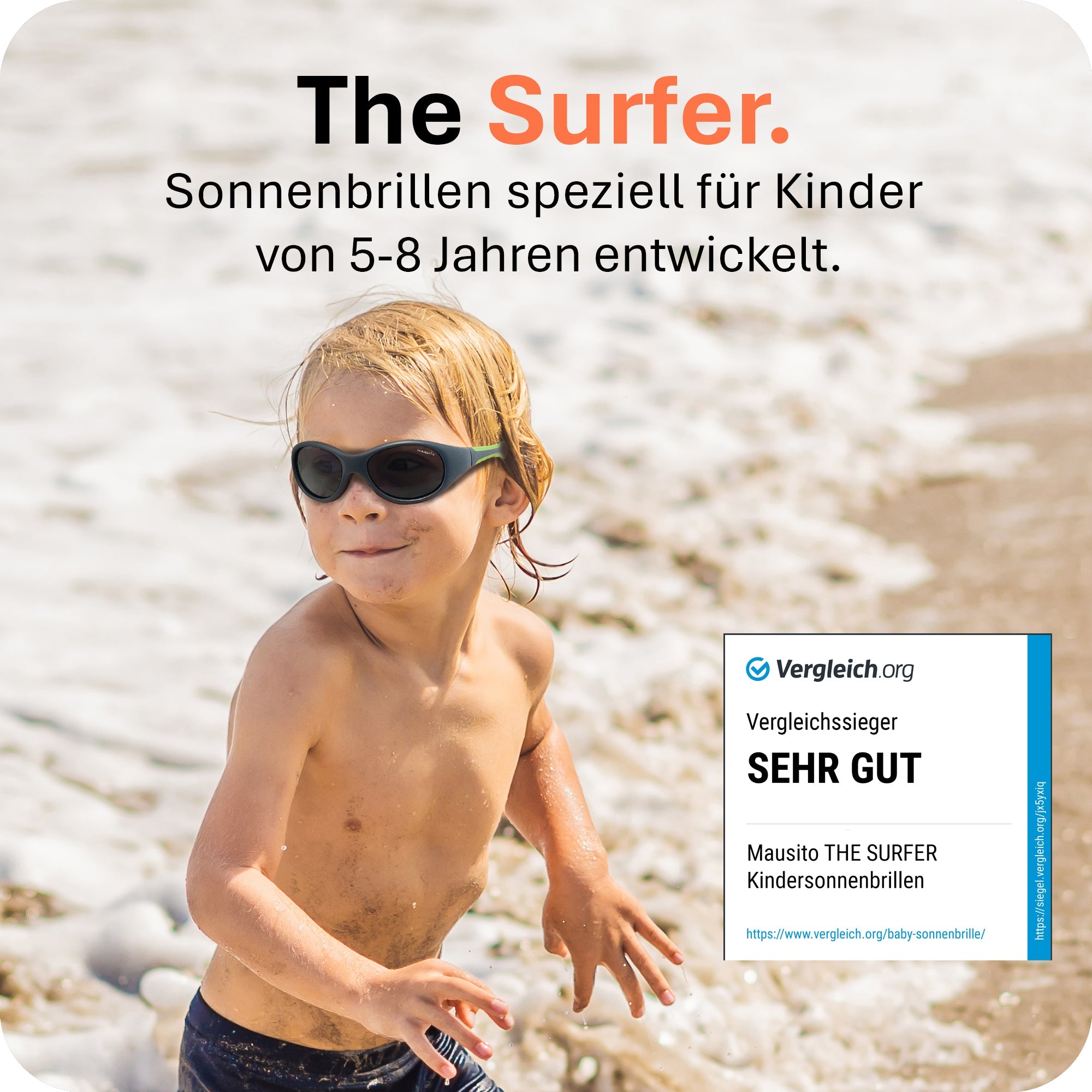 THE SURFER - von 2 - 4 Jahren & von 5 - 8 Jahren - MAUSITO - Kindersonnenbrillen für Jungen und Mädchen