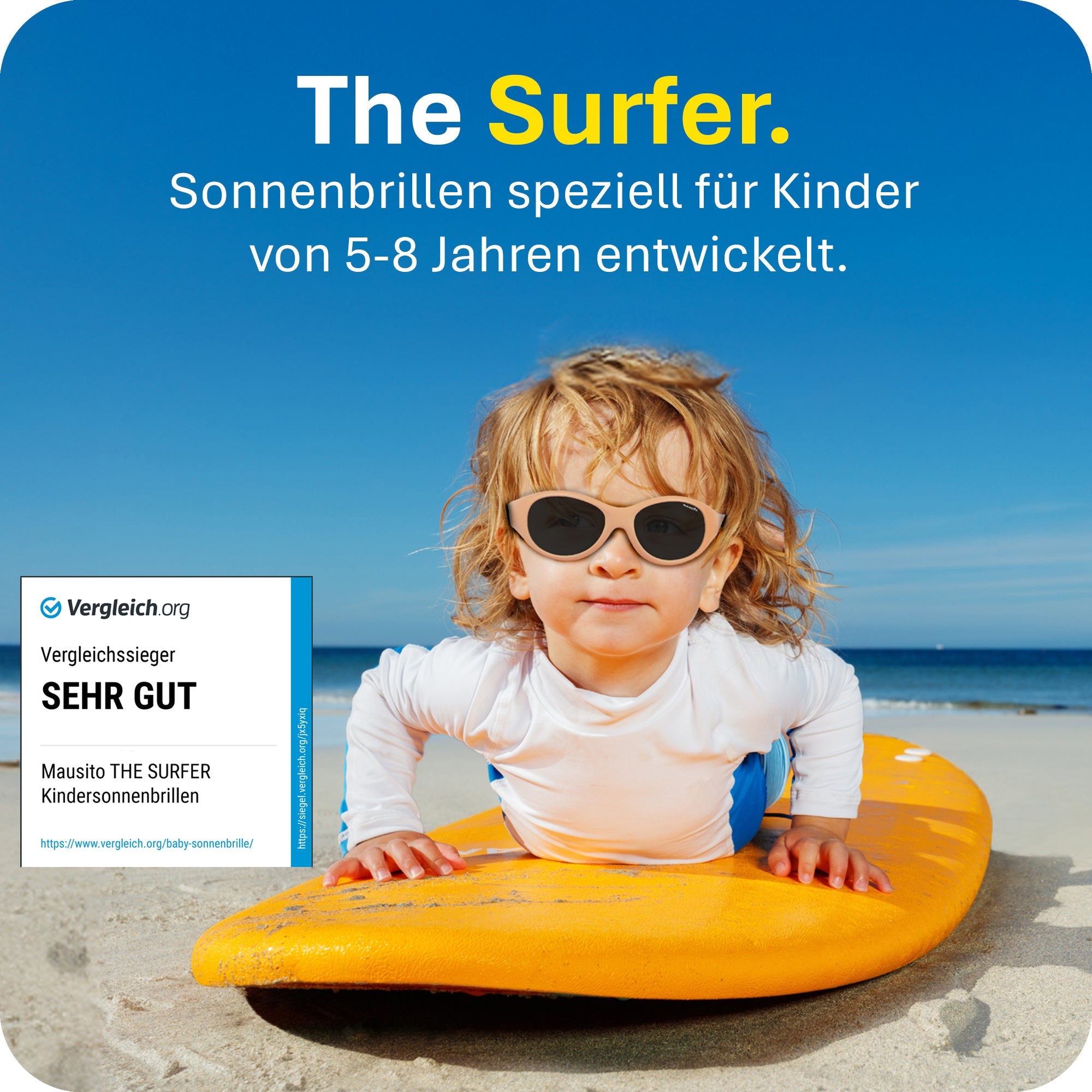 THE SURFER - von 2 - 4 Jahren & von 5 - 8 Jahren - MAUSITO - Kindersonnenbrillen für Jungen und Mädchen